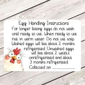 Egg Handling Instruction Stickers, Farmhouse Egg Stickers, Egg Carton Labels, Unwashed Egg Carton Labels, Farmers Market Labels #2877