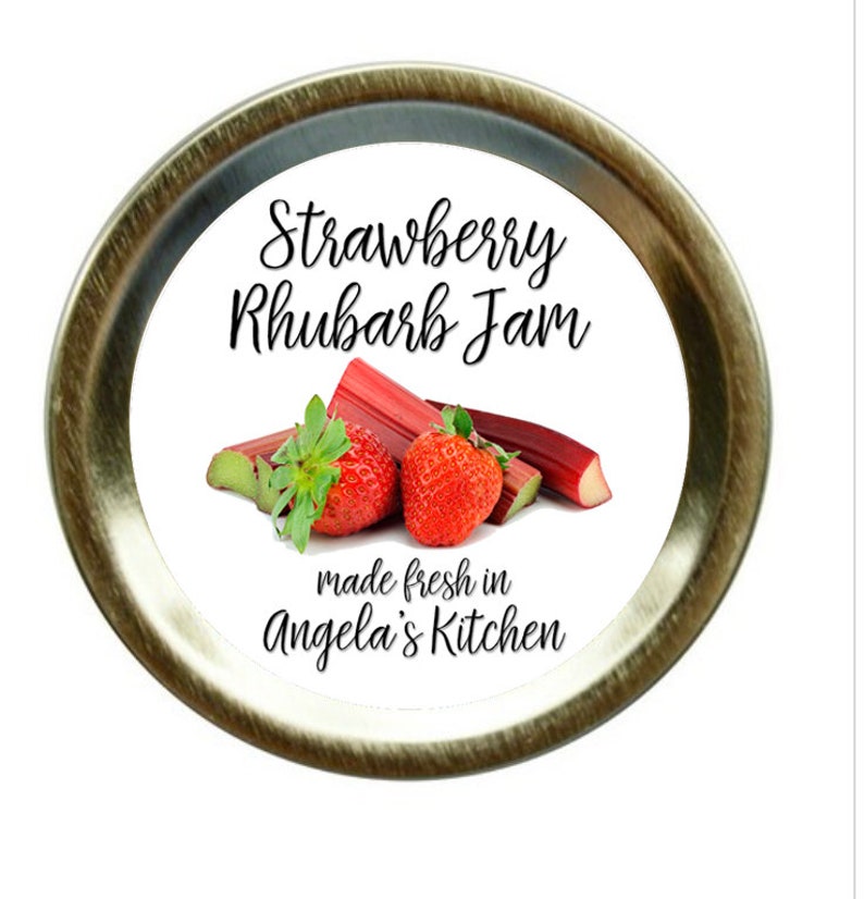 Personalized Jam Labels, Custom Jelly Labels, Strawberry Rhubarb Jam Labels, Mason Jar Labels, Canning Labels, Homemade Jam Label 1904 image 5