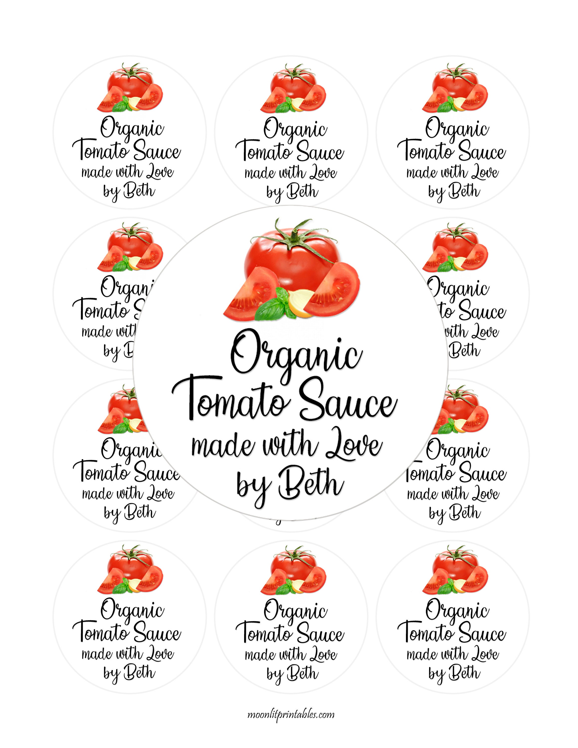 Tomato Sauce Labels Tomato Canning LabelTomato Sauce Label Etsy