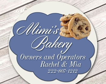 Custom Baking Labels, Bakery Stickers Personalized, Logo Stickers for Packaging