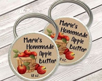 Apple Butter Label | Applesauce Label | Mason Jar Label | Kraft Brown Canning Label | Printed Mason Jar Label | Custom Food Gift Label #1019