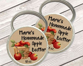 Apple Butter Labels for Canning, Homemade Applesauce Labels for Jars, Personalized Mason Jar Label,  Food Gift Sticker, Custom Canning Label