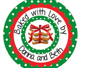 Cookie Labels, Christmas Cookie Stickers, Baking Labels, Cookie Exchange, From the Kitchen of Labels, Christmas Baking, SET OF 12 (524)