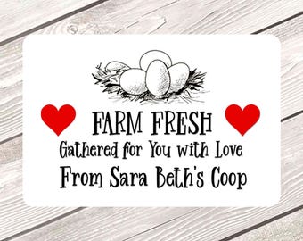 Personalized Egg Carton Labels, Farm Fresh Egg Stickers