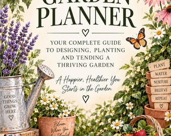Garden Planner 2026 Printable, Gardening Journal & Organizer Bundle, Seed Inventory, Harvest Tracker, Digital Download