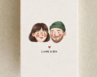 Custom Cartoon Portrait, Hand Drawn Couple Pet Art, Personalized Illustration (Digital File)
