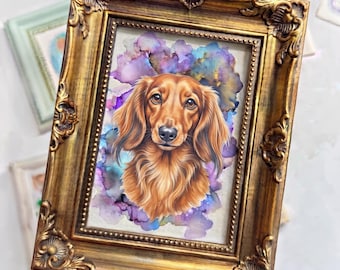 Personalized Dog Artwork, Custom Watercolor Pet Portrait From Photo, Animal Painting, Digital & Print