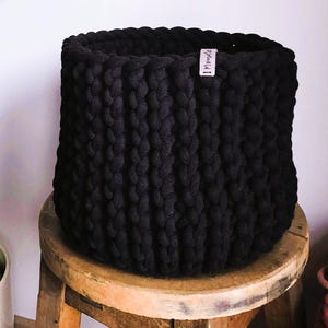 Crochet Storage Basket, Toy Organizer, Plant Cover, Blanket Holder, Scandi Boho Home Decor, Recycled Cotton, Multiple Sizes & Colors