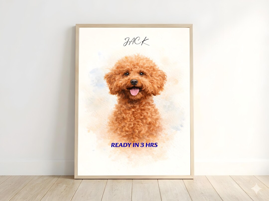 Custom Watercolor Pet Portrait Digital Download | Personalized Dog or ...