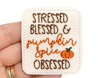 Fall Felt Embellishments 4 felties Fall Bow Centers Halloween Felties Sweeter than Pumpkin Spice felties Fall Felties