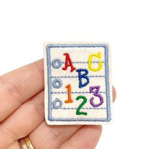 ABC Feltie | School felties | paper felties | glitter felties | Felt applique | Embroidered Felt | UNCUT | (set of 4)