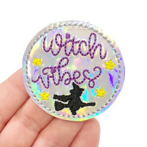 Witch vibes Felties | EXCLUSIVE | Halloween felties | witch felties | glitter felties | Embroidered Felt | UNCUT | (set of 4)