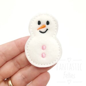 Snowman Felties | Christmas Felties | winter Felties | Felt applique | Embroidered Felt | UNCUT | (set of 4)