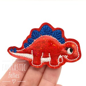 Patriotic Dinosaur Felties | Dino felties | girl dinosaur felties | 4th of July felties | stegosaurus dino felties | UNCUT | (set of 4)