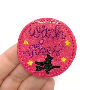 Witch vibes Felties | EXCLUSIVE | Halloween felties | witch felties | glitter felties | Embroidered Felt | UNCUT | (set of 4)