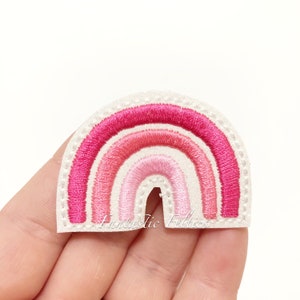 Rainbow Felties | Pink Rainbow felties | ombré rainbow felties | summer felties | Felt applique | Embroidered Felt | UNCUT | (set of 4)