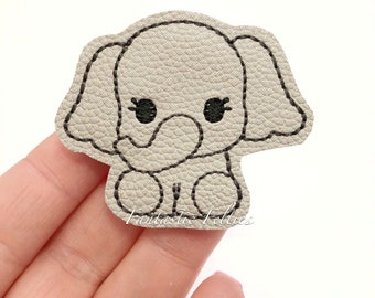 Elephant Felties | Baby elephant Felties | animal felties | glitter felties | felties | Embroidered Felt | UNCUT | (set of 4)