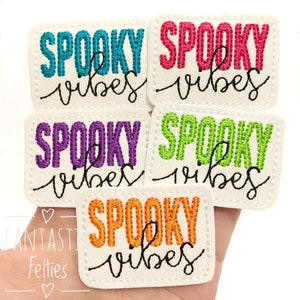 Spooky vibes Felties | Halloween vibes felties | Halloween felties | witch felties | glitter felties | Felt applique | UNCUT | (set of 4)