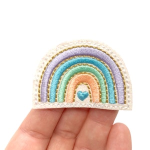 Rainbow Felties | EXCLUSIVE | Vibrant Rainbow felties | glitter felties | spring felties | Embroidered Felt | UNCUT | (set of 4)