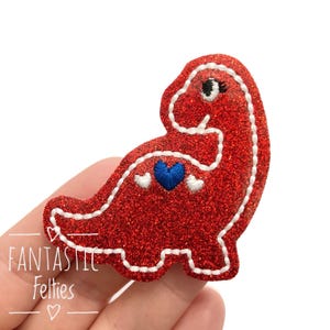 Patriotic Dinosaur Felties | Dino felties | girl dinosaur felties | 4th of July felties | Embroidered Felt | UNCUT | (set of 4)