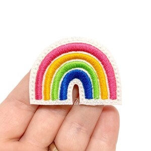 Rainbow Felties | Vibrant Rainbow felties | spring felties | summer felties | Felt applique | Embroidered Felt | UNCUT | (set of 4)
