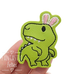Bunny Dinosaur Felties | Easter Dino felties | dinosaur felties | Easter felties | Embroidered Felt | UNCUT | (set of 4)