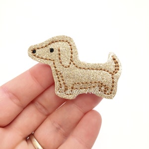 Dachshund Felties - dachshund dog felties - dog felties |  - puppy felties - Embroidered Felt - UNCUT | (set of 4)
