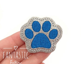 Paw print felties | UNCUT | animal felties | Paw Felties | glitter felties | Felt Applique | embroidered Felt | UNCUT | (set of 4)