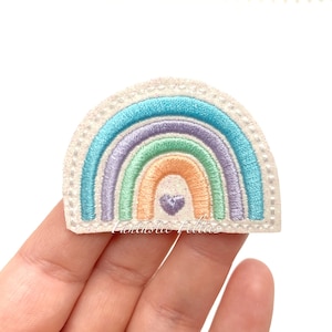 Rainbow Felties | Vibrant Rainbow felties | glitter felties | spring felties | Felt applique | Embroidered Felt | UNCUT | (set of 4)