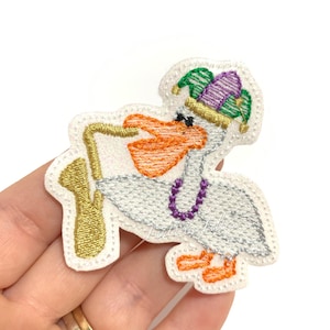 Pelican Feltie | Mardi Gras felties | EXCLUSIVE | Louisiana felties |  glitter felties |  | UNCUT | (set of 4)