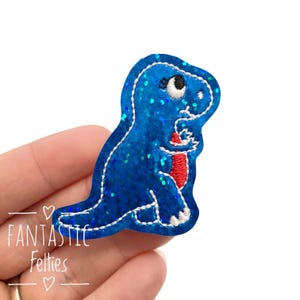 Patriotic Dinosaur Felties | Dino felties | girl dinosaur felties | 4th of July felties | t rex dino felties | UNCUT | (set of 4)
