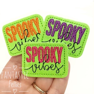 Spooky vibes Felties | Halloween vibes felties | Halloween felties | witch felties | glitter felties | Felt applique | UNCUT | (set of 4)