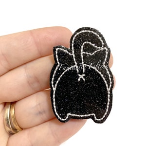 Cat butt Feltie | kitty cat felties | animal felties | cat backside felties | pet felties | Embroidered Felt | UNCUT | (set of 4)