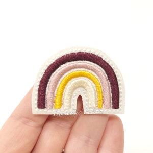 Rainbow Felties | Fall Rainbow felties | pretty rainbow felties | glitter felties | Embroidered Felt | UNCUT | (set of 4)