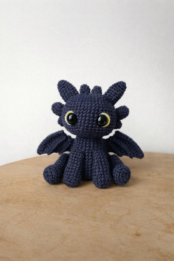 Dragon Krokmou Amigurumi Crochet Pattern PDF – Cute Dragon Plush – Beginner Friendly – Fantasy Toy – Instant Downloadd | English&French PDF