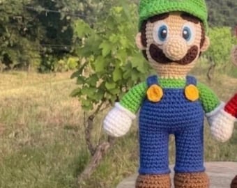 Luigi in Mario Bros Amigurumi Crochet Pattern PDF – Cute Luigi – Beginner Friendly – Fantasy Toy – Instant Downloaded | English&French PDF