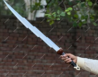 Espada de fantasía forjada a mano / Espada de colección con hoja de acero personalizada, regalo de estilo medieval para novio