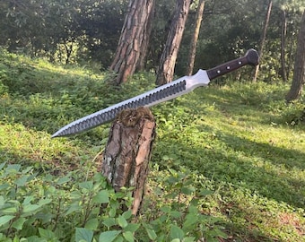 Spada Gladio Romano con lama in acciaio al carbonio forgiata a mano/Spada Medievale da Campeggio, Regalo Personalizzato