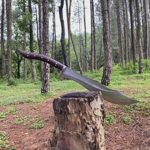 Custom Hand Forged Carbon Steel Survival Machete Bowie Sword | Hunting | Camping Gift For Him