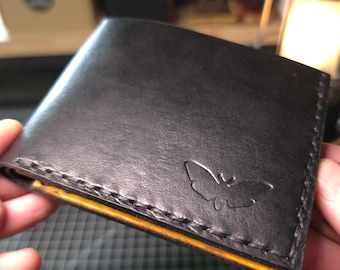 Handmade Full Grain Leather Wallet | Vegetable Tanned Bi Fold Wallet | Hand Stitched Minimalist Mens Wallet | Slim EDC Gift for Him