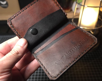Handmade Full Grain Leather Wallet | Vegetable Tanned Card Holder | Minimalist Bifold Wallet | Slim Cash & Card Wallet | Mens Leather Wallet