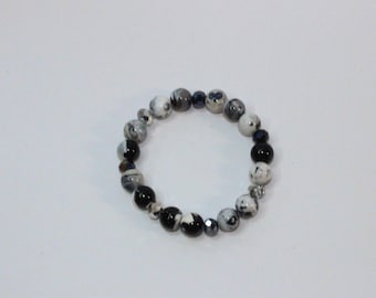 Dendritic Agate Bracelet/ Natural Gemstone/ Elegant Minimalist Jewelry/ Gift for Her