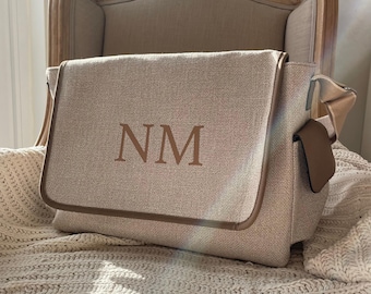 Personalisierter Canvas-Kinderwagen-Organizer, Babytasche, Windelaufbewahrung, Krankenhaustasche, Übernachtungstasche für Neugeborene, Kleinkinder, Kinderzimmer, Reisen, Urlaub