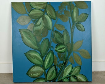 Vines I | Oil on Acrylic on Canvas | 24 inches tall by 24 inches wide