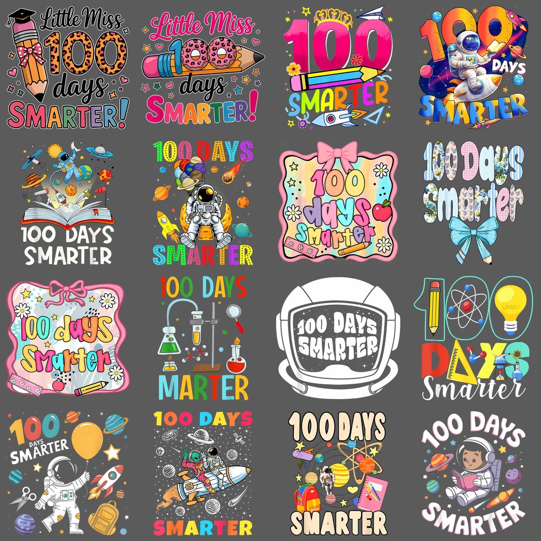 100 Days Smarter PNG – Happy 100th Day of School Clipart, Kids Teacher ...