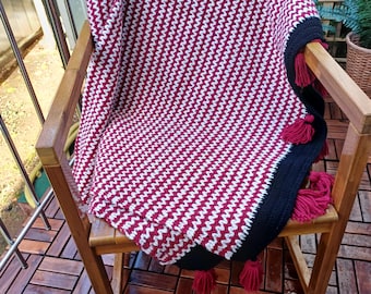 100% Wolle gestrickte gemütliche Wrap Chevron Decke, Hanmade