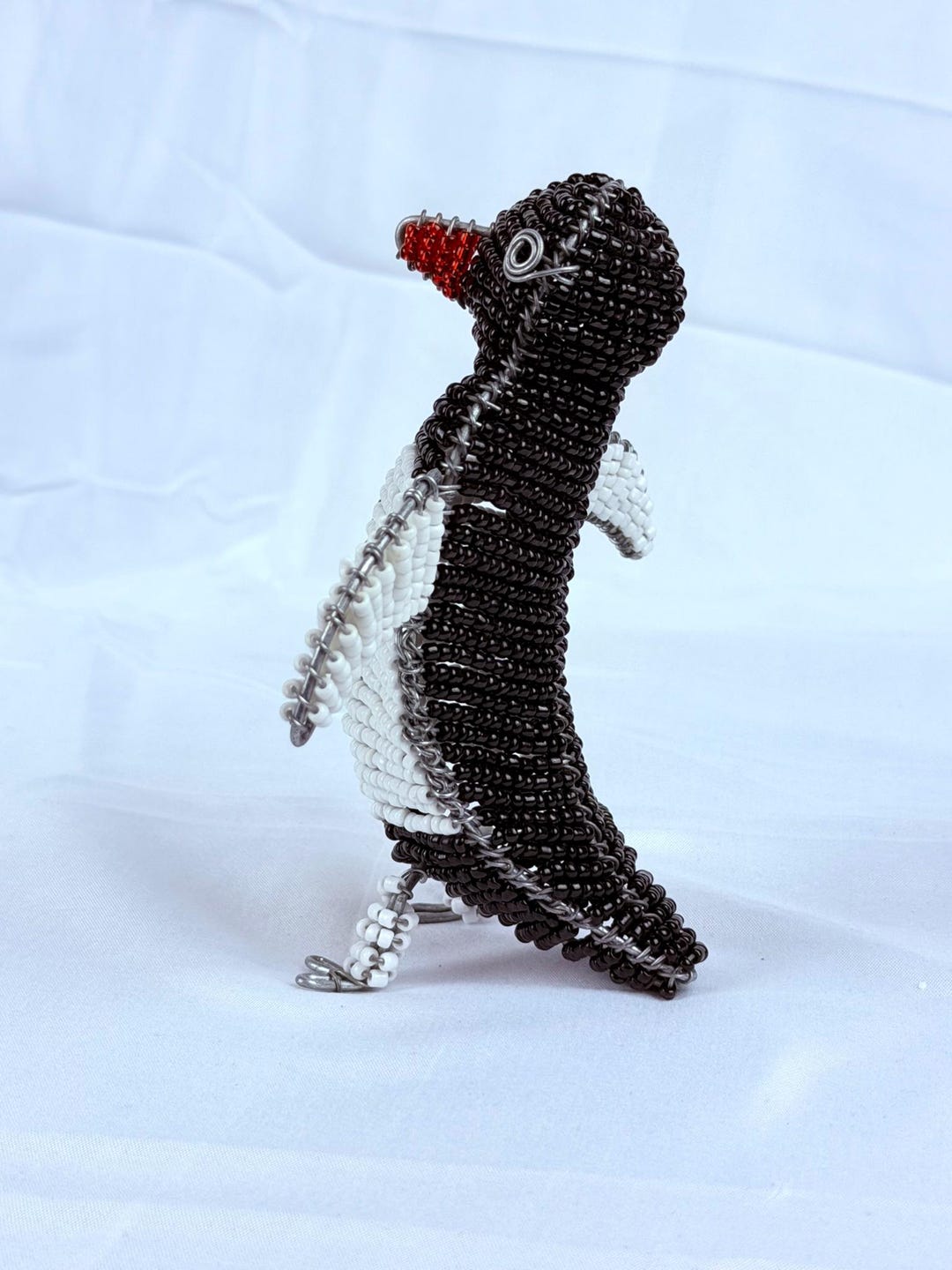 Hand-threaded Glass Seed Bead Penguin Figurine – Zimbabwean ...