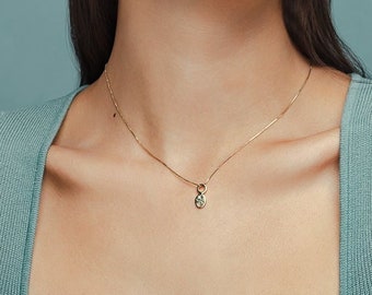 Trendy layering chain, gold or silver choker, good luck charm | Tiny Elemental Charm Necklace from the Springs Collection by Haley Lebeuf