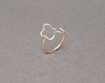 Organic, mixed metal, modern minimalist ring, unique and handmade | Freedom Two Tone Ring from the Springs collection by Haley Lebeuf