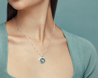 Timeless, layering chain, charm necklace, spinner pendant, handmade | Elemental Disc Mediallion from the Springs Collection by Haley Lebeuf